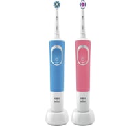 Набор электрических зубных щеток ORAL-B Vitality DUO D190/D100.413.1 3DWCrAct голубая и розовая, про Б0049650