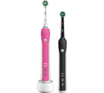 Набор электрических зубных щеток ORAL-B Smart 4 4900 DUO D601.525.3H 2 шт. черная, розовая Б0054096