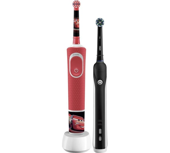 Набор электрических зубных щеток ORAL-B Pro 1/D16.513.1U Black Vitality Kids D100.413.2K взрослая и детская Б0050504