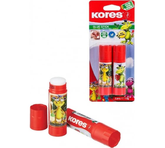 Клей-карандаш Kores Dragons 15 г 2 шт в упаковке 1337869