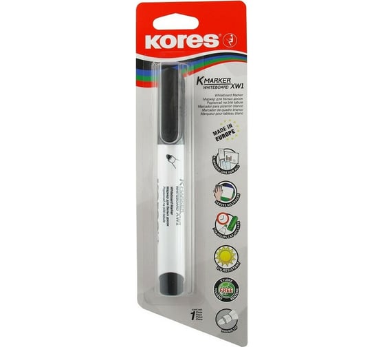 Маркер для досок Kores 20810 черный, 3 мм 495448 1