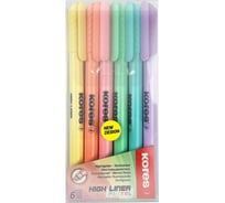 Набор текстовыделителей Kores High Liner Pastel толщина линии 1-4 мм, 6 цветов 1336208