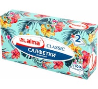 Косметические салфетки LAIMA Everyday 100 штук в картонном боксе двуслойные, 20x20 см 113588