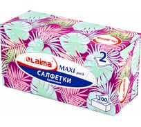 Косметические салфетки LAIMA Everyday 200 штук в картонном боксе двуслойные, 20x20 см 113589