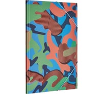 Папка №1 School Милитари на резинках А4 18 мм пластик до 200 листов голубая толщина обложки 0.45 мм 1408794