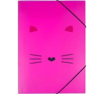 Папка на резинках А4 №1School Комус Класс Kitty розовая 1408789