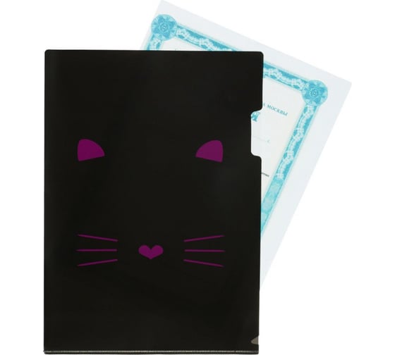 Папка-уголок №1 School Kitty А4 пластиковая 180 мкм цвет в ассортименте 2 шт в упаковке 1408786