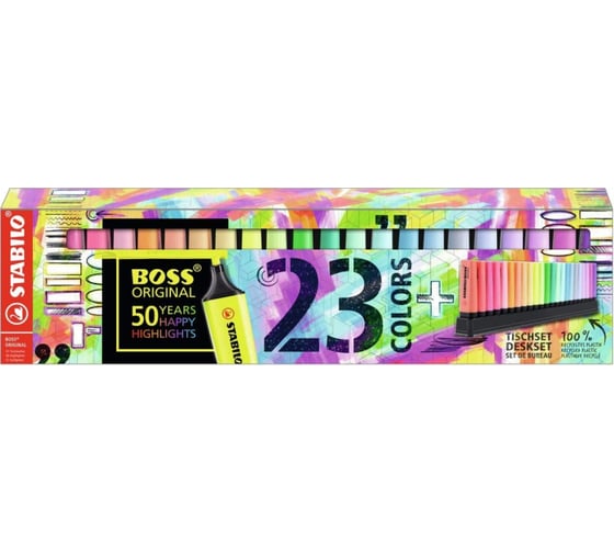 Набор текстовыделителей Stabilo Boss Original Pastel толщина линии 2-5 мм, 23 цвета 1426058
