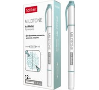 Двухсторонний артмаркер Hatber Mildtone PASTEL бирюзовый, 12шт 060861