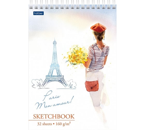 Блокнот Hatber Premium SketchBook 32л, А5, 160г/кв.м, без линовки 6 шт 55207 1
