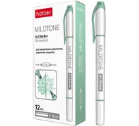 Двухсторонний артмаркер Hatber Mildtone PASTEL, мятный, 12 шт 060862