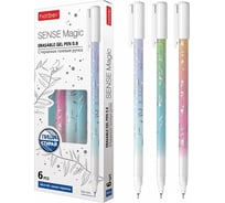 Гелевая ручка Hatber Sense Magic синяя, стираемая 0,6 мм, набор 6 шт 067957