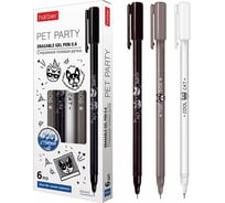 Гелевая ручка Hatber Pet Party синяя, стираемая 0,6мм, 067958