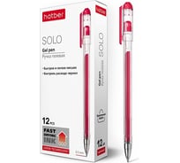 Гелевая ручка Hatber Solo красная 0.5 мм 12 шт 058622