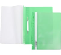 Папка-скоросшиватель Hatber А4 140/180мкм зеленая, пластиковая, прозрачный верх 10 шт 040019