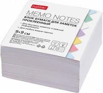 Блок бумаги для заметок Hatber 9x9х4,5см белый, на клею, в индив.упак. 18 шт 059404