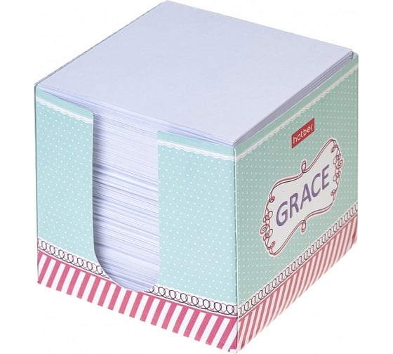 Блок для заметок Hatber Grace 9x9х9см белый, в картонном боксе, 12 шт 069224