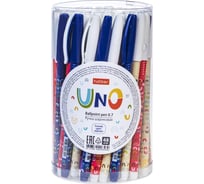 Шариковая ручка Hatber Uno 0.7 мм, склипом, корпус с рисунком, ассорти, 48 шт 072966