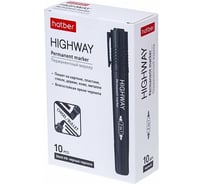 Перманентный маркер Hatber Highway двухсторонний, клиновидный, 5мм/2мм 10 шт 069850