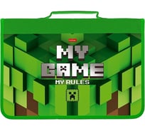 Папка для тетрадей Hatber Картон А4, на молнии, Pixels, в индив. упак 12 шт 074022