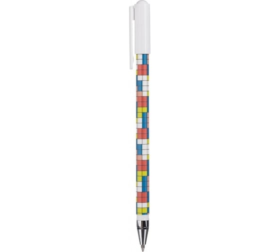 Шариковая ручка Hatber Cubes синяя, 0.7 мм с колпачком и клипом, 12 шт 070235