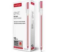 Гелевая ручка Hatber One красная, 0.5 мм, 12 шт 058630
