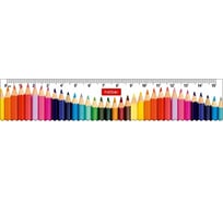 Пластиковая линейка Hatber 15x3 см Радужные карандаши в инд.упак.с 057544