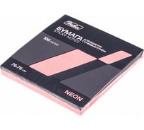 Бумага для заметок Hatber 100л, 76x76мм, с клеевым краем, NEON, Розовая, 12 шт 044857