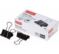 Зажимы для бумаг Hatber 25мм, черные, 12шт, в картонной коробке 059109