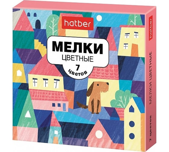 Мелки Hatber Городок, 7 цветов, в картонной коробке, упак. 25 шт. 072696