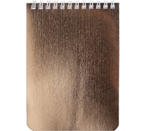 Блокнот Hatber 40л, А6, клетка, обложка бумвинил на гребне METALLIC золото 6 шт 059692