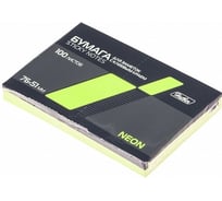 Бумага для заметок Hatber 100л, 76x51мм, с клеевым краем, NEON, зеленая, 12 шт 044847