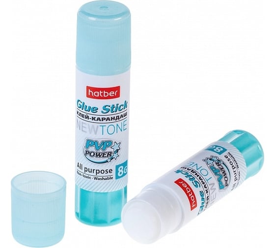 Клей-карандаш Hatber NEWtone 8гр, в картонной дисплей-витрине, 24 шт 067210
