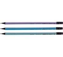 Чернографитный карандаш Hatber Glory трехгранный корпус, 12 шт. серия HB с ластиком 065988