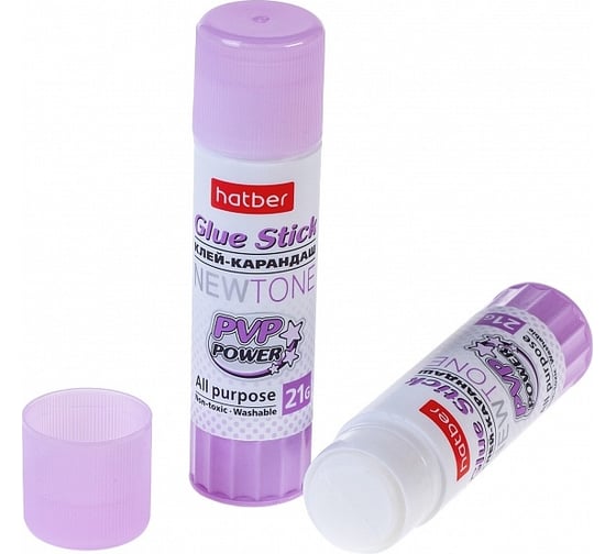 Клей-карандаш Hatber NEWtone 21гр, в картонной дисплей-витрине, 24 шт 067213