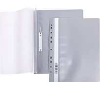 Папка-скоросшиватель Hatber А4 140/180мкм серая 10 шт 040022