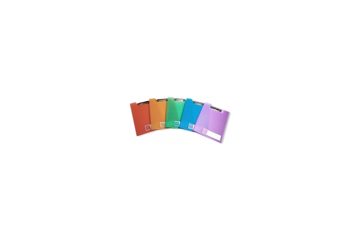 Папка клип-борд БЮРОКРАТ Crystal CR602 A4, пластик, 0.7 мм, ассорти, с ...