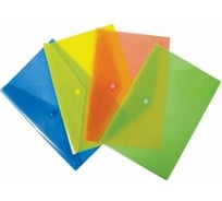 Конверт на кнопке БЮРОКРАТ PK803A/1 A4, пластик 0.18 мм, ассорти, кнопка, 10 шт 328665