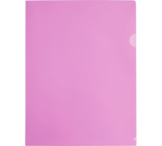 Папка-уголок БЮРОКРАТ Pastel -EPAST/PINK A4, пластик 0.18 мм, розовый, 20 шт 1481098