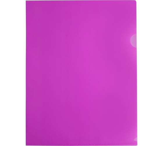 Папка-уголок БЮРОКРАТ Double Neon DNECPINK A4, пластик 0.18 мм, розовый, 20 шт 1481125 1