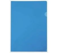 Папка-уголок БЮРОКРАТ Economy -E100BLU тисненый A4, пластик, 0.10 мм, синий, 20 шт 816348