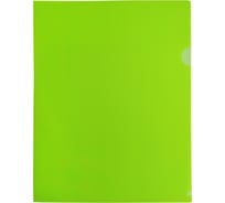 Папка-уголок БЮРОКРАТ Double Neon DNECLETT A4, пластик 0.18 мм, салатовый, 20 шт 1481099
