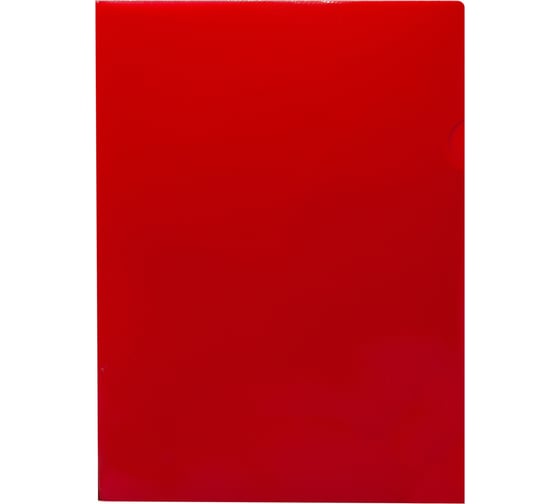 Папка-уголок БЮРОКРАТ DeLuxe DLCRED A4, пластик 0.18 мм, красный, 20 шт 1480951 1