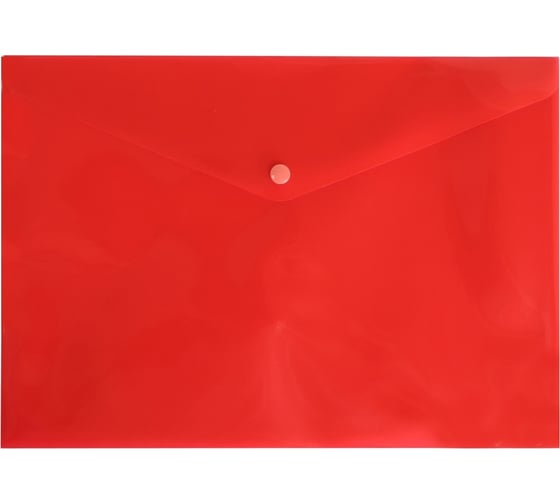 Конверт на кнопке БЮРОКРАТ DeLuxe DL801RED/1 A4, пластик 0.18 мм, красный, кнопка белая, 10 шт 1139840