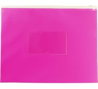 Папка на молнии БЮРОКРАТ ZIP Double Neon A5, полипропилен 0.15 мм, розовый, карман для визиток, 12 шт 1126072