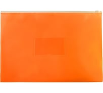 Папка на молнии БЮРОКРАТ ZIP Double Neon A4+, полипропилен 0.15 мм, оранжевый, карман для визитки, 12 шт 1126071