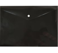 Конверт на кнопке БЮРОКРАТ DeLuxe DL801BLCK/1 A4 пластик 0.18 мм, черный, кнопка белая, 10 шт 1139836