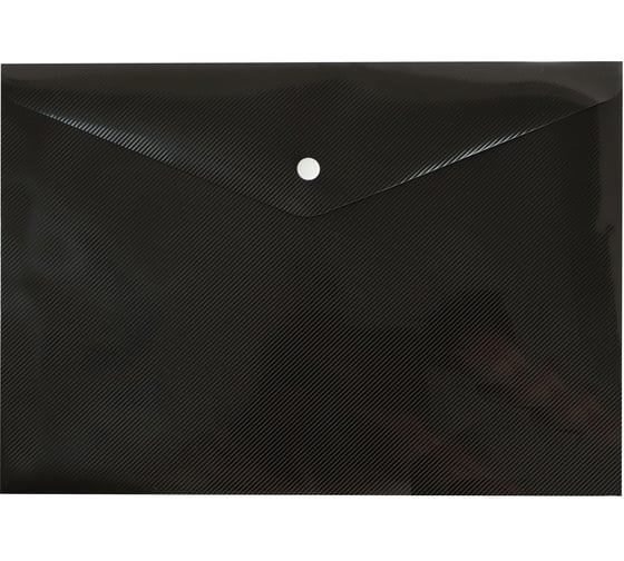 Конверт на кнопке БЮРОКРАТ DeLuxe DL801BLCK/1 A4 пластик 0.18 мм, черный, кнопка белая, 10 шт 1139836 1