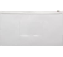 Папка на молнии БЮРОКРАТ ZIP Travel полипропилен 0.15 мм, карман для визитки, цвет молнии белый, 12 шт 816739