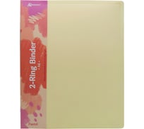 Папка БЮРОКРАТ Pastel на 2-х кольцах, A4, пластик 0.5 мм, корешок 27 мм, торцевой карман с бумажной вставкой, 14 шт 1604477